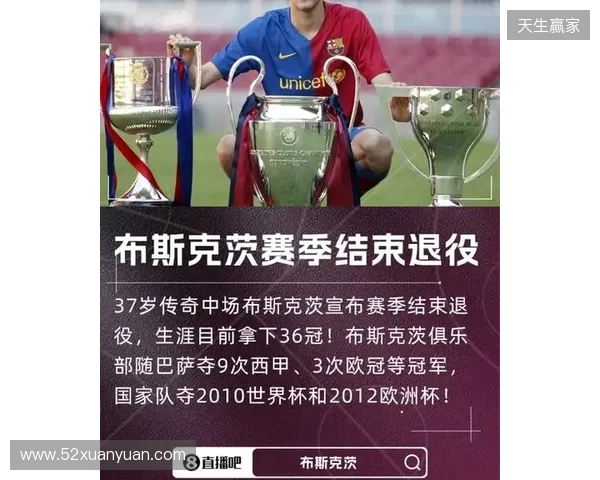 特尔施特根社媒祝贺布斯克茨:以一座冠军结束征程,太棒了